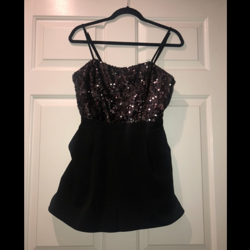 Black Sequin Romper